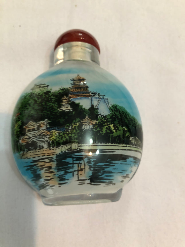 Inside Painted Oriental Snuff/Scent Bottle.