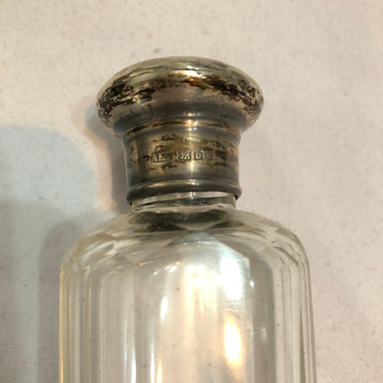 Antique Glass Silver Topped Dressing Table Bottle.