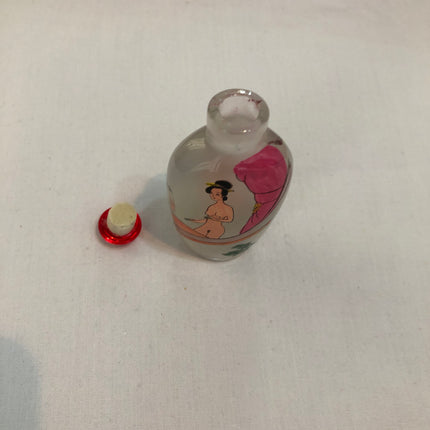 Inside Painted Oriental Erotic Snuff/Scent Bottle.