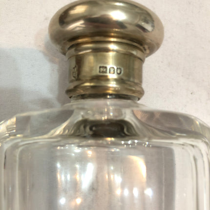 Antique Glass Silver Topped Dressing Table Bottle.