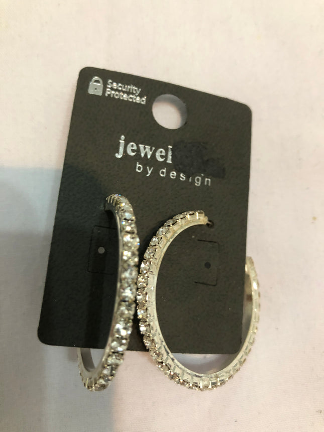 Ladies Large Hoop Sparkly Earrings.