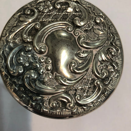 Antique Silver Topped Cut Glass Dressing Table Jar.