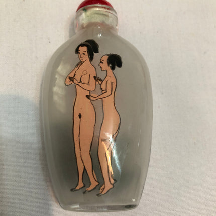 Inside Painted Oriental Erotic Snuff/Scent Bottle.
