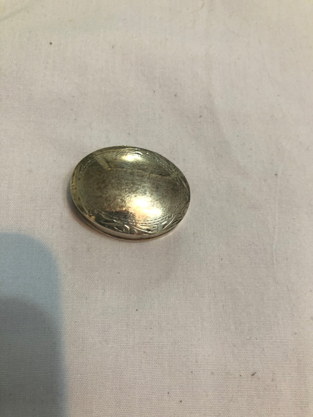 Silver Oval Pill Box