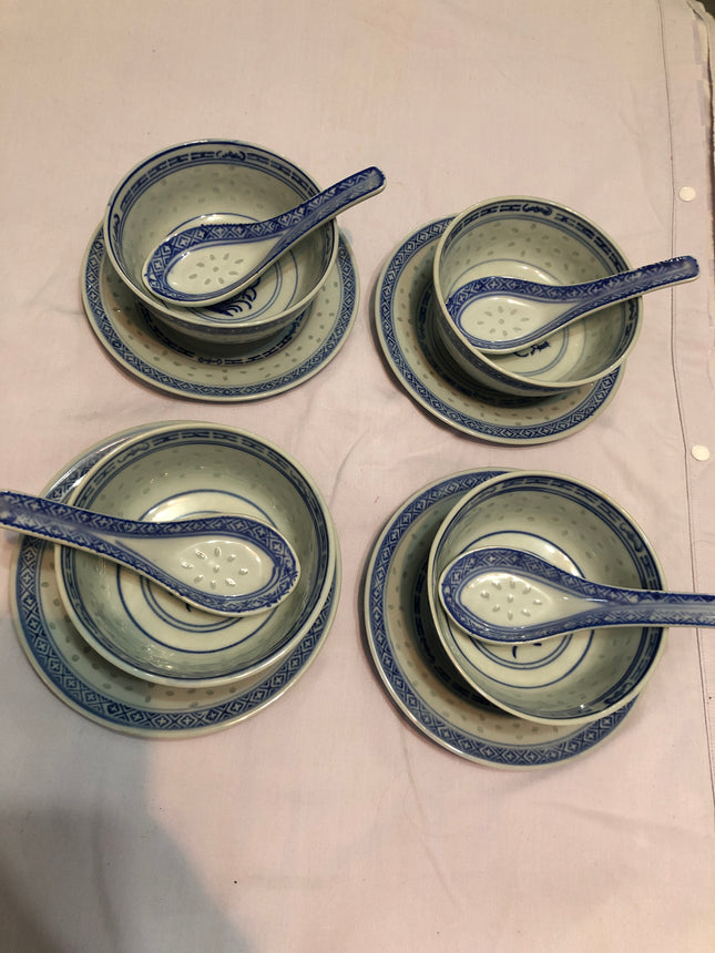 Chinese Dish, Plates & Spoons Set.