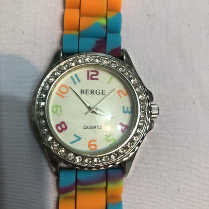 Berge Quartz Wristwatch With Multi Coloured Strap.