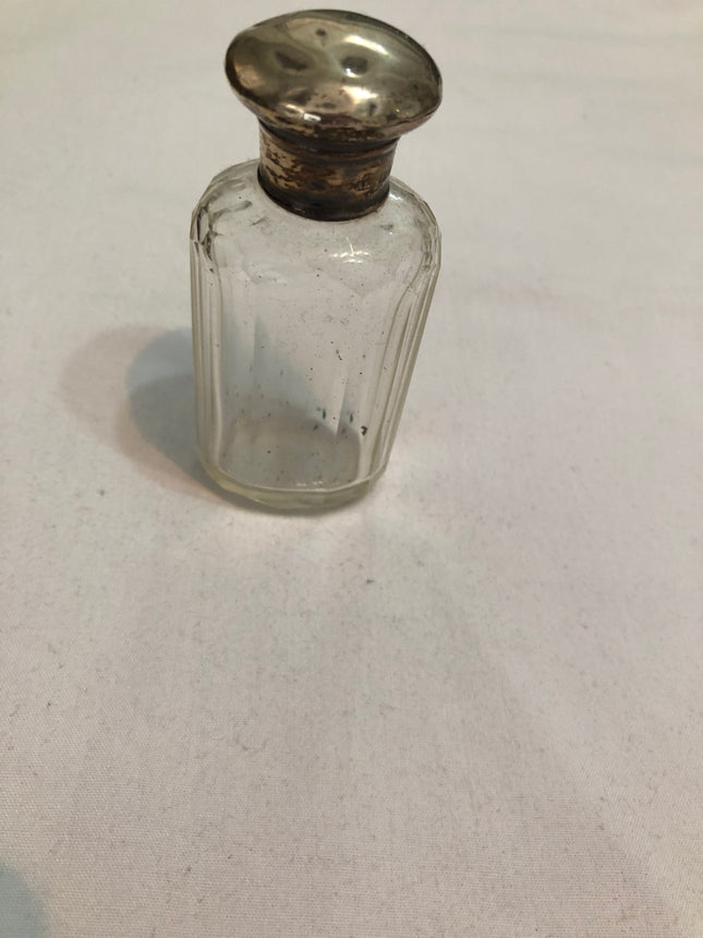 Antique Glass Silver Topped Dressing Table Bottle.