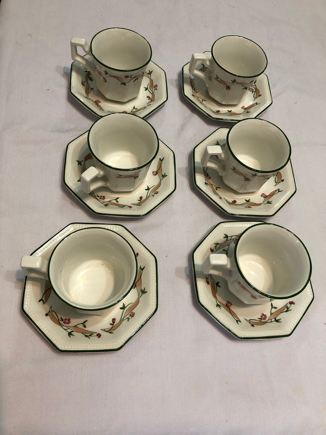 Johnson Bros Eternal Beau Coffee Cups & Saucers.