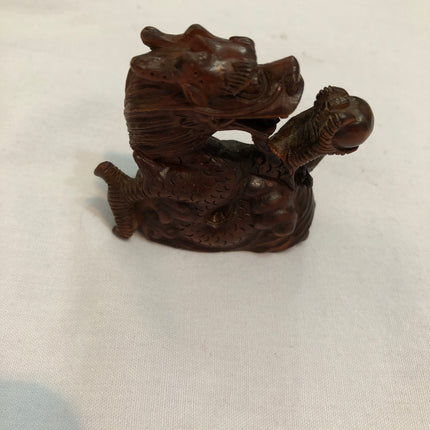 Carved Boxwood Netsuke (Signed).