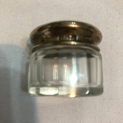 Antique Silver Topped Dressing Table Pot.