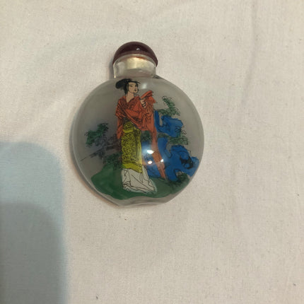 Inside Painted Oriental Snuff/Scent Bottle.