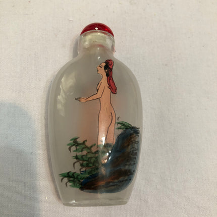 Inside Painted Oriental Erotic Snuff/Scent Bottle.