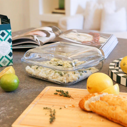 Square Glass Oven Dish with Lid - 24cm x 21cm