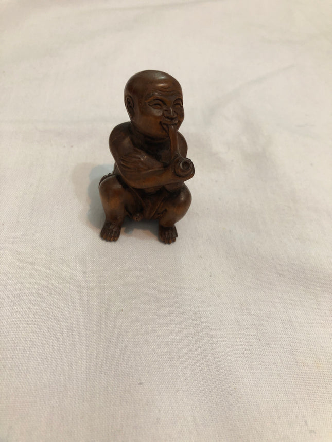 Vintage Carved Erotic Japanese Boxwood Netsuke.