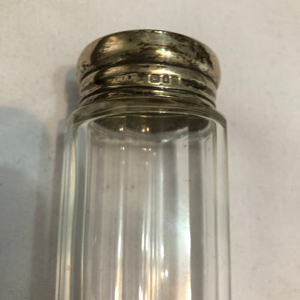 Antique Glass Silver Topped Dressing Table Pot.