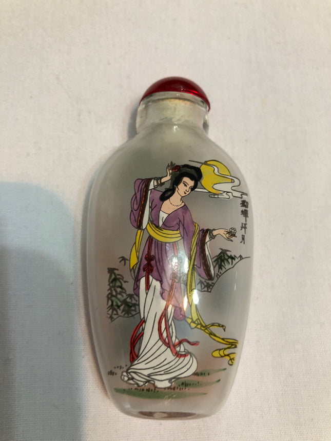 Inside Hand Painted Snuff/Scent Bottle.