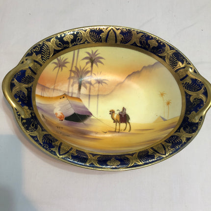 Camel China Desert Scene Antique Fruit Bowl.