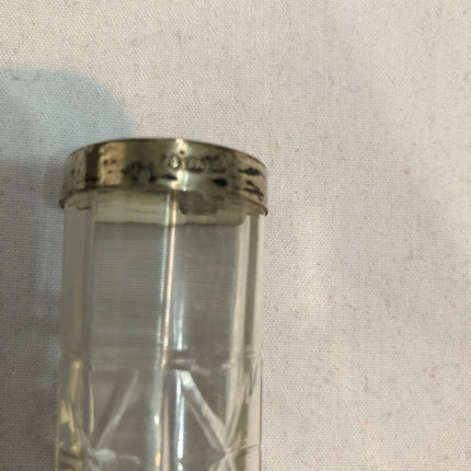 Antique Silver Rimmed Small Vase.