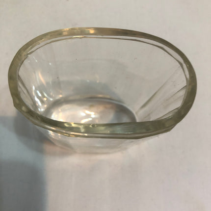 Antique Glass Silver Topped Dressing Table Pot.