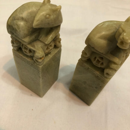 Two Oriental Jade Seals.