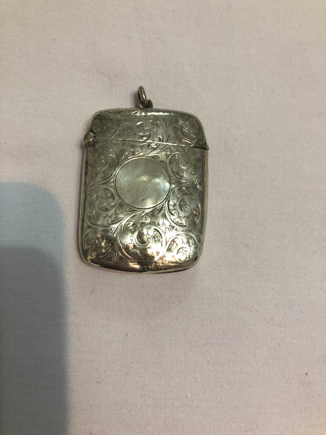 Solid Silver Hallmarked Vesta Case