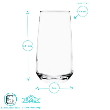 480ml Tallo Highball Glasses - Pack of Six