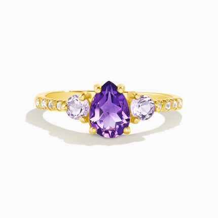 Amethyst and Lavender Amethyst Ring in 18k Gold Vermeil