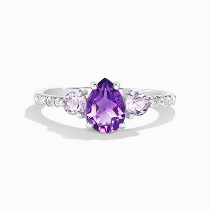 Amethyst and Lavender Amethyst Ring in Sterling Silver