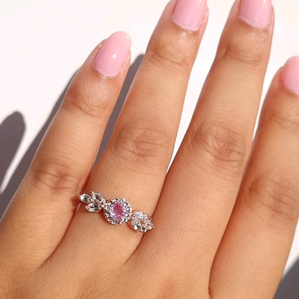 Aurelia Pink Sapphire Ring in 18k Rose Gold Vermeil