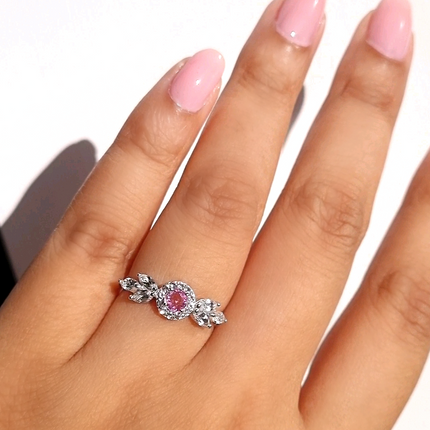 Aurelia Pink Sapphire Ring in Sterling Silver