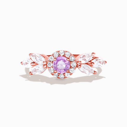 Aurelia Pink Sapphire Ring in 18k Rose Gold Vermeil