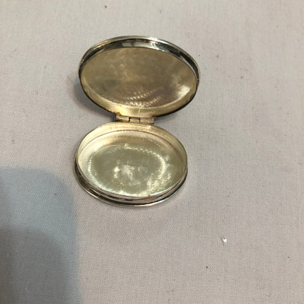 Hallmarked Silver Oval Pill Box