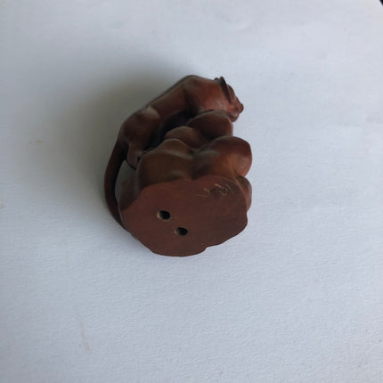 Carved Boxwood Netsuke (Signed).