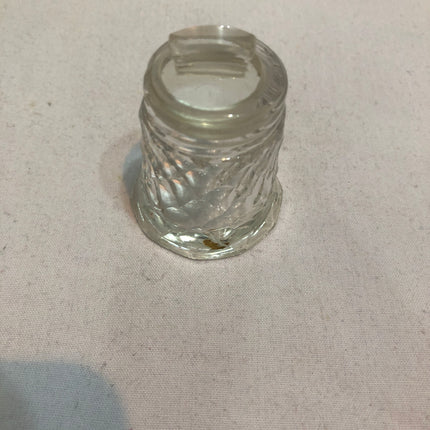 Antique Glass Silver Topped Dressing Table Pot.