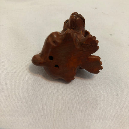 Carved Boxwood Netsuke (Signed).