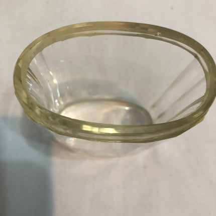 Antique Glass Silver Topped Dressing Table Pot.