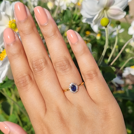 Blue Sapphire Ring in 18k Gold Vermeil