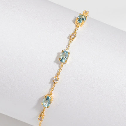 Complete Set - Blue Topaz Jewellery Set in 18k Gold Vermeil