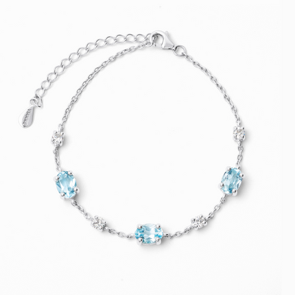 Blue Topaz Bracelet in Sterling Silver