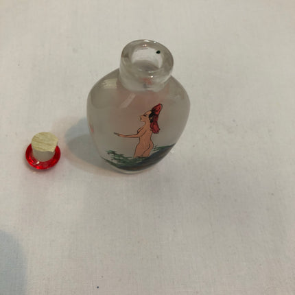 Inside Painted Oriental Erotic Snuff/Scent Bottle.