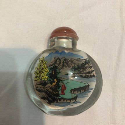Inside Painted Oriental Snuff/Scent Bottle.