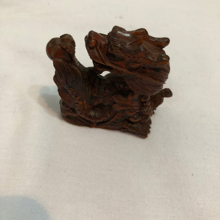 Carved Boxwood Netsuke (Signed).