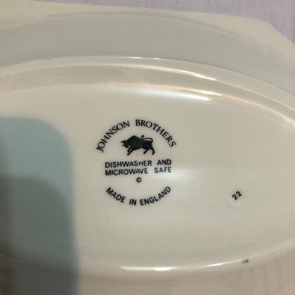 Johnson Bros Eternal Beau Gravy Boat & Stand.