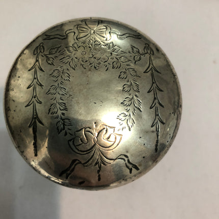 Antique Cut Glass Silver Topped Dressing Table Pot.