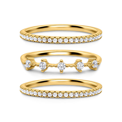 Celeste Stacking Ring Set in Gold