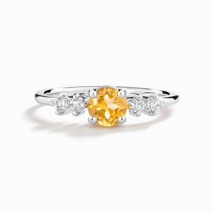 Citrine Five Stone Ring in Sterling Silver