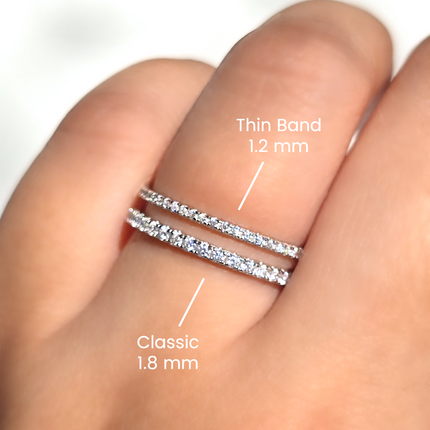 Slim Full Eternity Ring (1.2 mm) in Sterling Silver