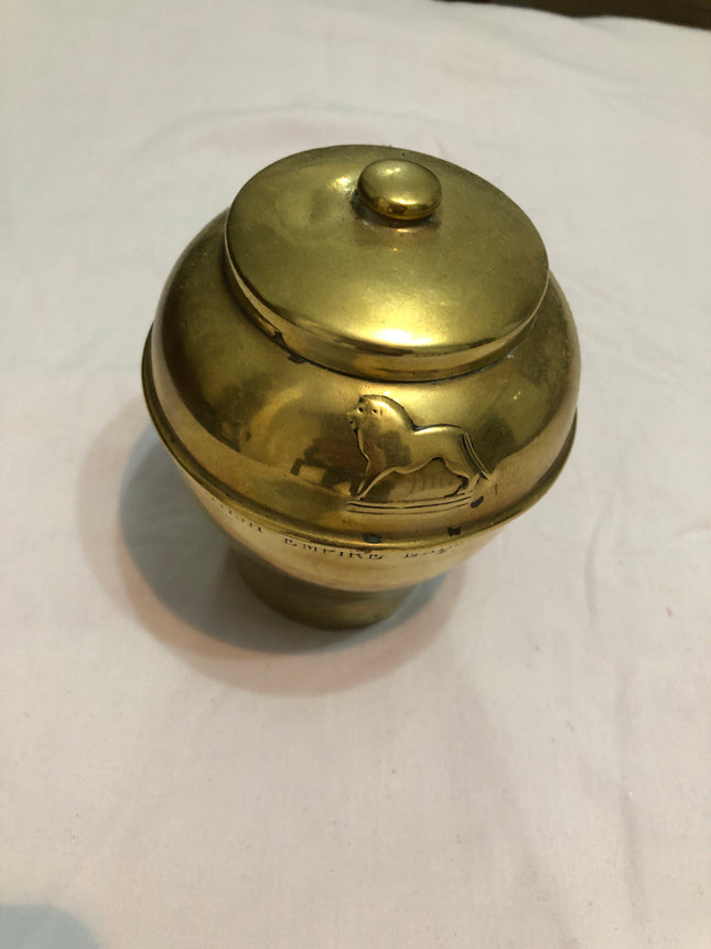 Liptons Souvenir Brass Tea Caddy From 1926 British Empire Exhibition.