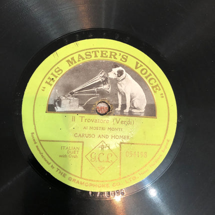 Enrico Caruso 78rpm Record Singing From ll Trovatore (Verdi).