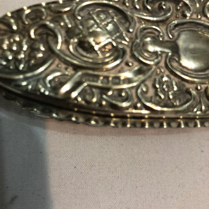 Antique Silver Topped Cut Glass Dressing Table Jar.